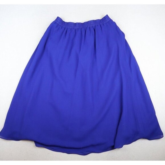 MAURADA - VINTAGE WOMEN'S BLUE A-LINE MIDI SKIRT - SIZE 10P - Picture 7 of 8